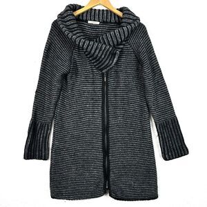 Elisabetta Collection Zip Cardigan Sweater Gray Wool Alpaca Blend Italy S/M‎